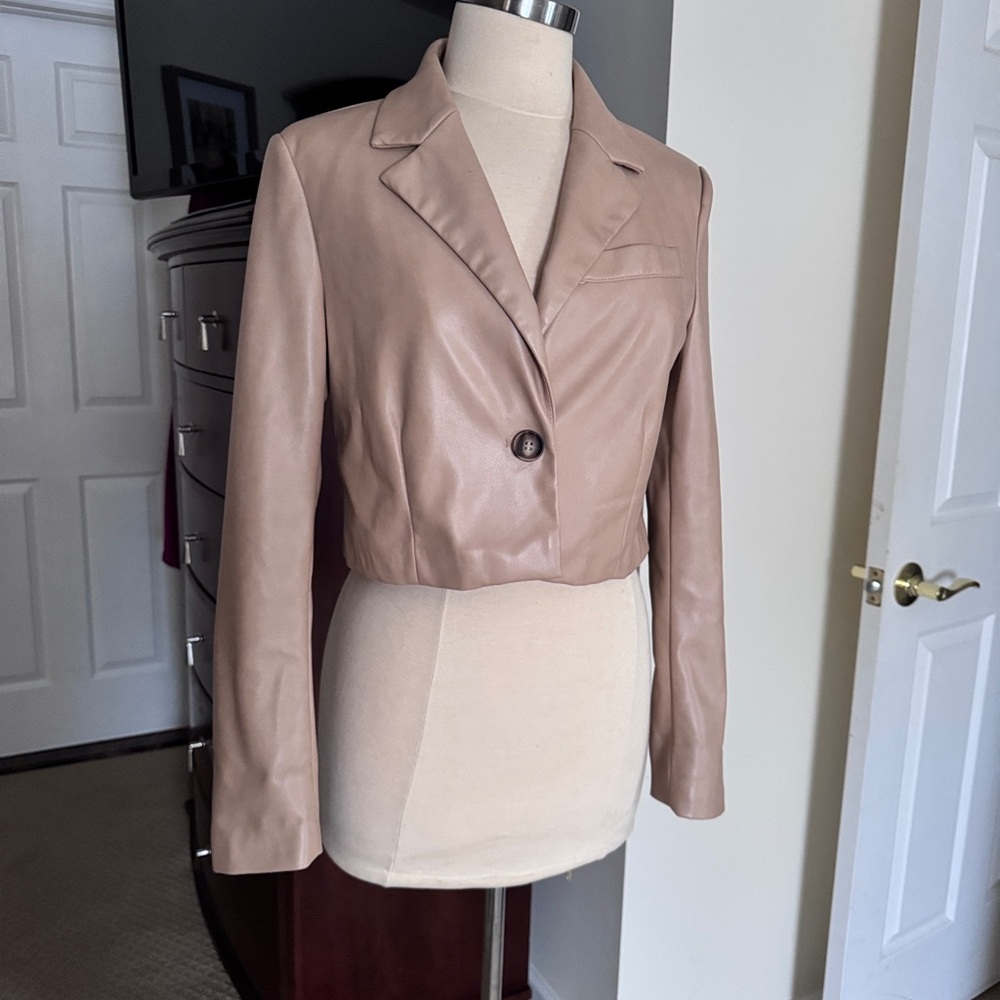 Bagatelle Women's Tan Leather Blazer